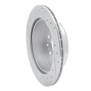 Lexus SC400 Brake Rotor (1) - Rear Right - R1 Concepts - Drilled & Slotted - Silver - `92-`00